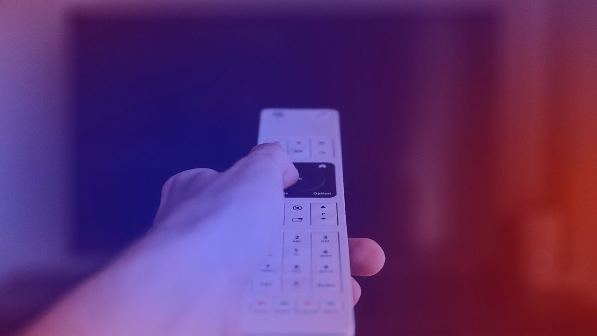 CTV marketing: stock image of a TV remote control.