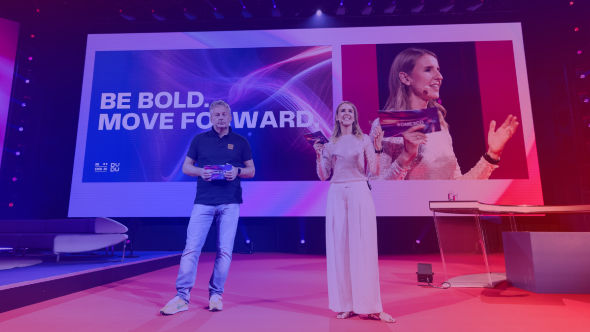 Verena Gründel und Dirk Freytag on stage at DMEXCO 2025