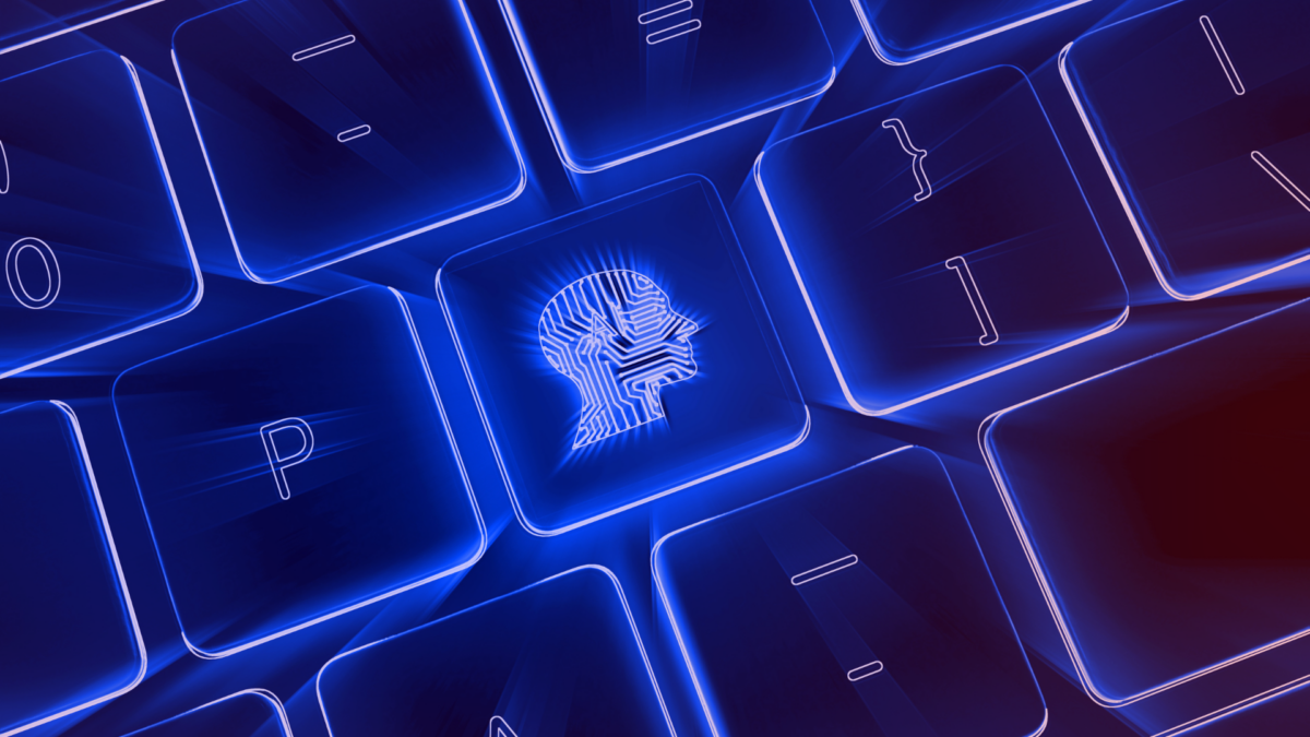 KI im Pharmavertrieb: Abstrakte Darstellung einer Tastatur mit KI-Knopf