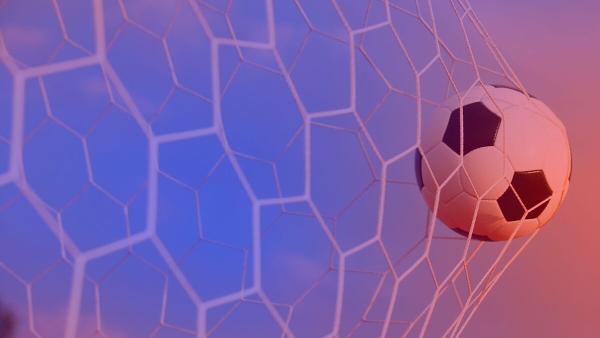 Soccer ball hitting the net as a symbol for successful branding with LinkedIn and teamwork