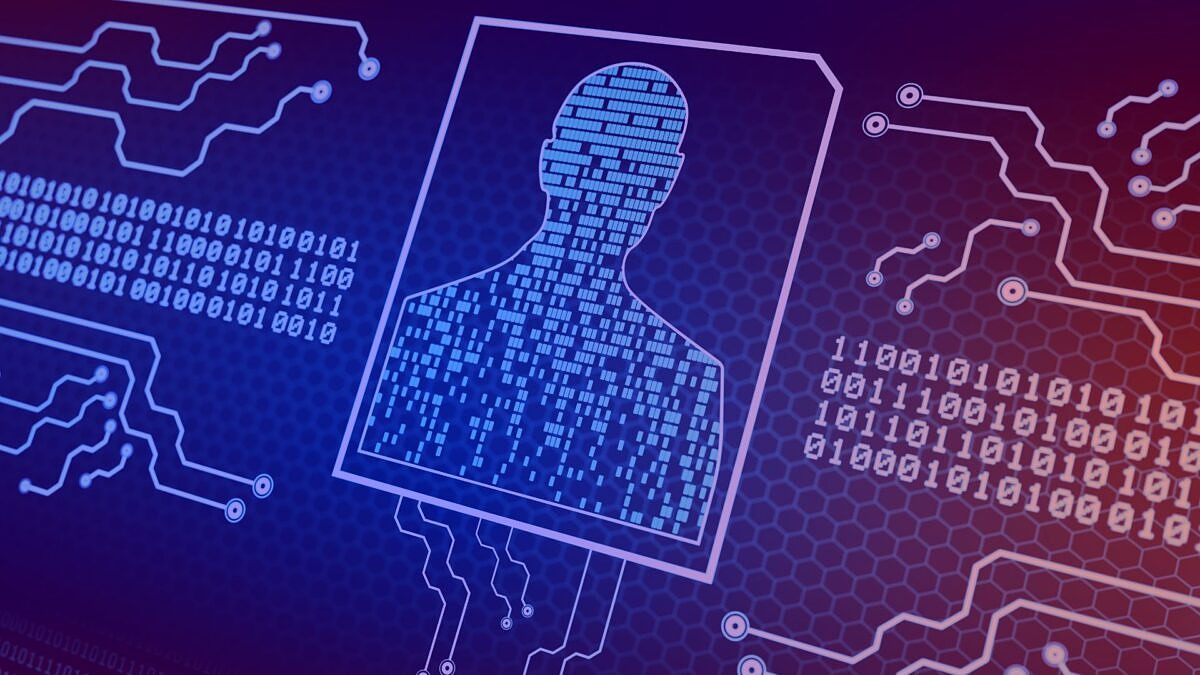 Nutrition Marketing: Darstellung menschlicher Umrisse auf einem Mikrochip